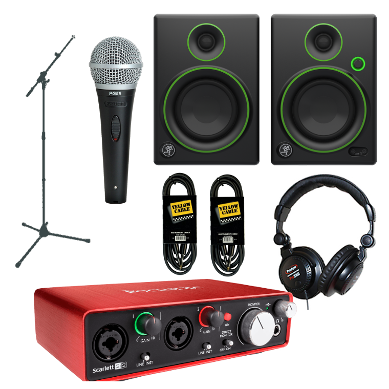 Pack Home-Studio Focusrite + Mackie + Shure