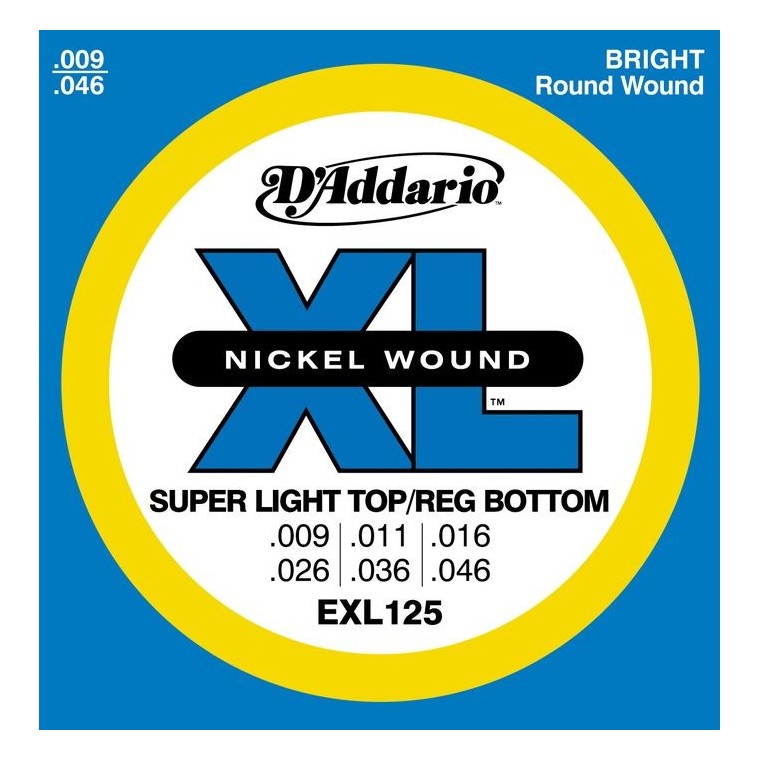 Cordes élect. D'Addario Super Light Top/Reg. Bottom 9-46