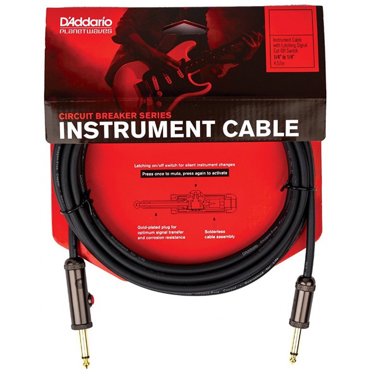 Planet Waves d'Addario Câble jack/jack mono avec interrupteur