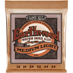 Cordes folk Ernie Ball Earthwood Slinky Phosphore Bronze medium-light 12-54