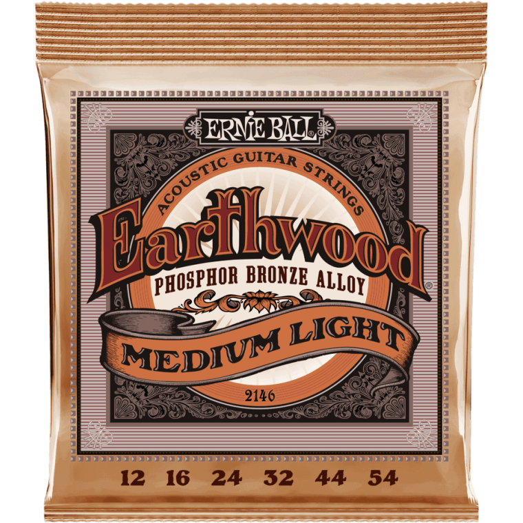 Cordes folk Ernie Ball Earthwood Slinky Phosphore Bronze medium-light 12-54