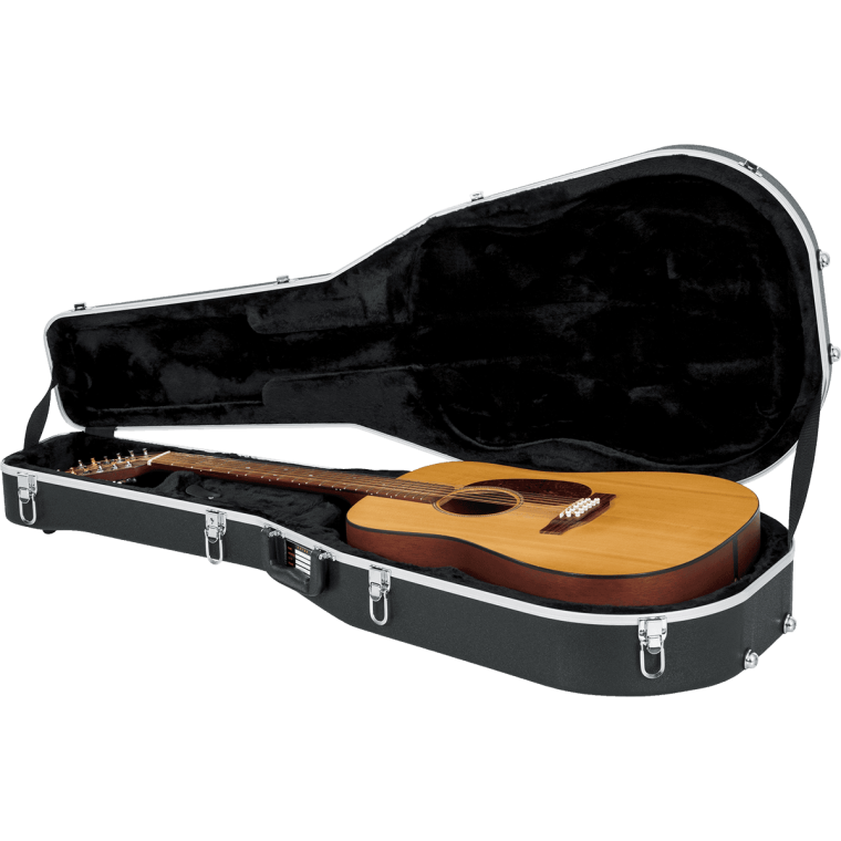 Etui guitare Folk dreadnought 12 cordes 4/4 ABS Deluxe